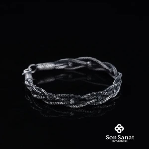 Kazaziye Sarmaşık 1000 Ayar Örgü Bileklik