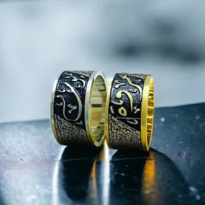 Hat Yazılı Çift Alyans