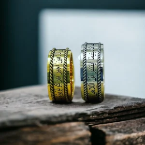 8 mm Arapça Yazılı Çift Gümüş Alyans