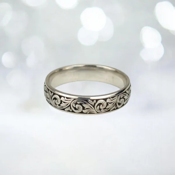 Bay Bayan İnce Çiçekli Alyans Set