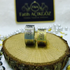 10 mm Altıgen Gümüş Çift Alyans