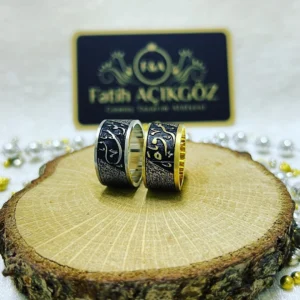 Hat Yazılı Çift Alyans