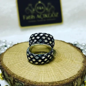 24 Telli Astarlı Gümüş Çift Alyans