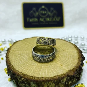 Gravür İşleme Çift Gümüş Alyans