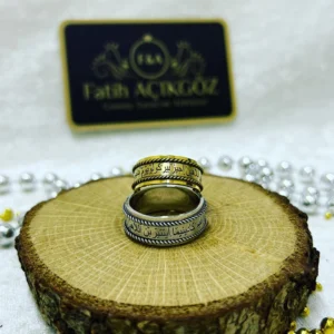 8 mm Arapça Yazılı Çift Gümüş Alyans