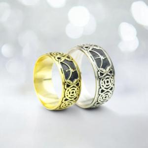 Celtic Motifli Çift Alyans