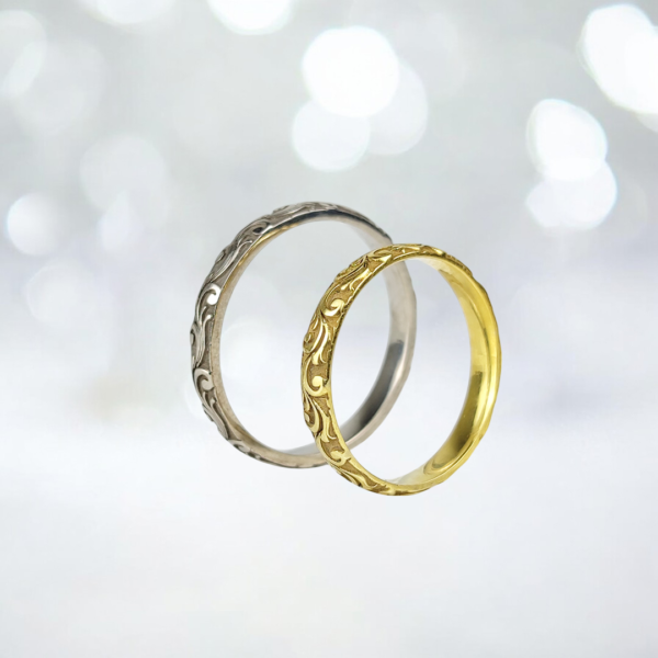 3 mm Motifli Çift Alyans