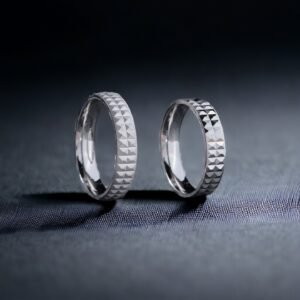 Kabartmalı Gümüş Çift Alyans