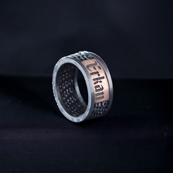 İsimli Örgü Gümüş Alyans