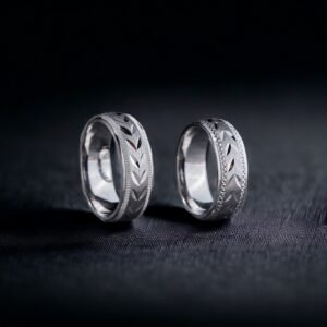 Yaprak Desenli Çift Alyans