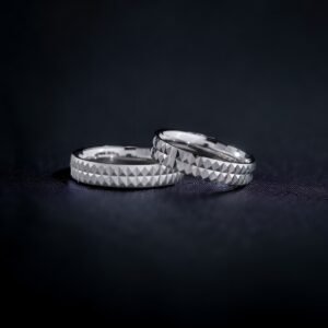 Kabartmalı Gümüş Çift Alyans