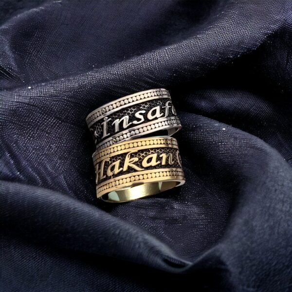 Bay Bayan İsimli Gümüş Alyans