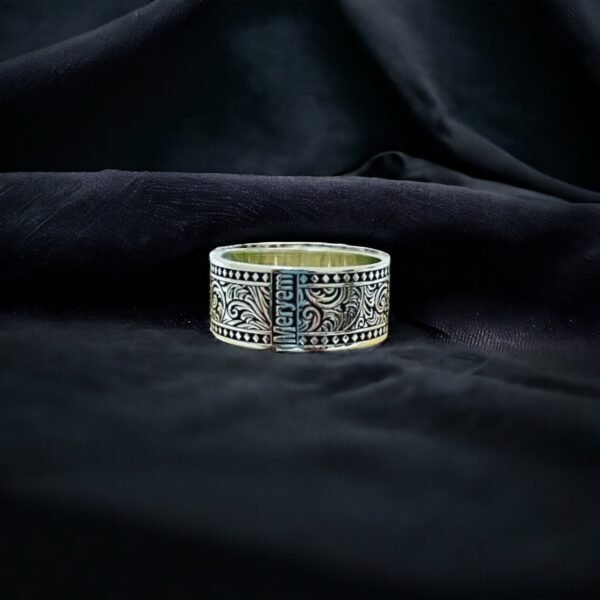 Gravür İşlemeli Gümüş Alyans