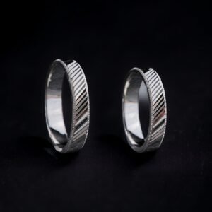 Sanatsal Çizgiler Çift Gümüş Alyans