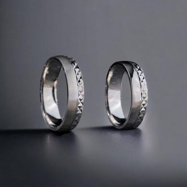 Kabartmalı Gümüş Çift Alyans