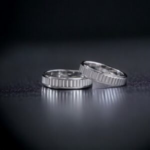 6 mm Kesmeli Gümüş Çift Alyans