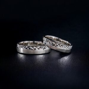 Kabartmalı Gümüş Çift Alyans