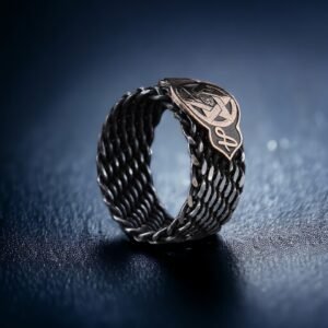 Süleyman Mührü Örgü Gümüş Alyans