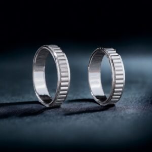 6 mm Kesmeli Gümüş Çift Alyans