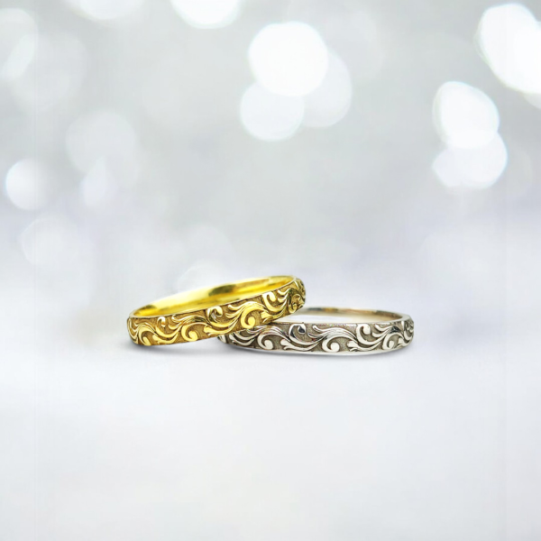 3 mm Motifli Çift Alyans