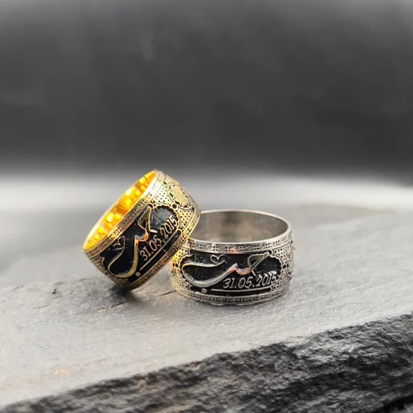 Aşk Yazılı Gümüş Çift Alyans